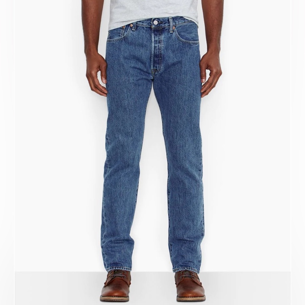 Levi's 501 Men's Original-Fit Medium Stone Washed Jeans Size 38x32